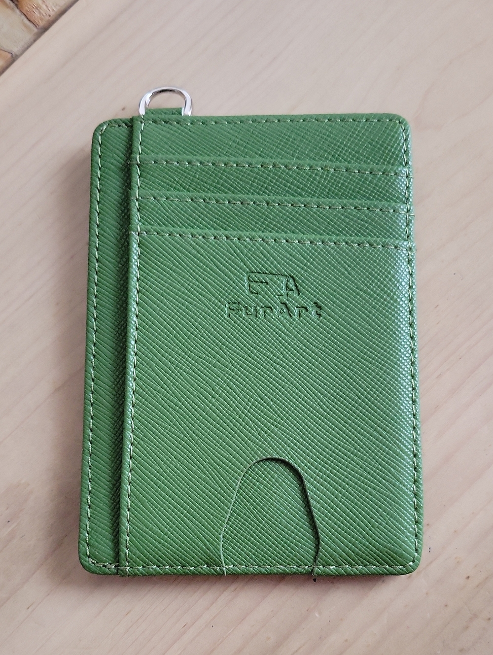 FurArt Fur Art Green Minimalist Slim Wallet With RFID Technology
